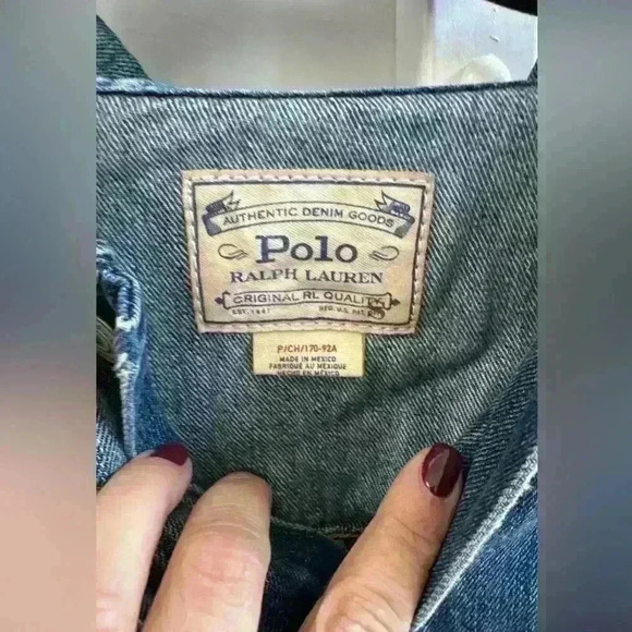 Polo Ralph Lauren Denim Jacket With American Flag Arm Patch Size Small - Picture 4 of 4